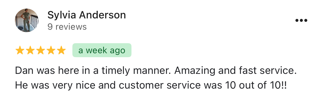 Customer review from Sylvia Anderson